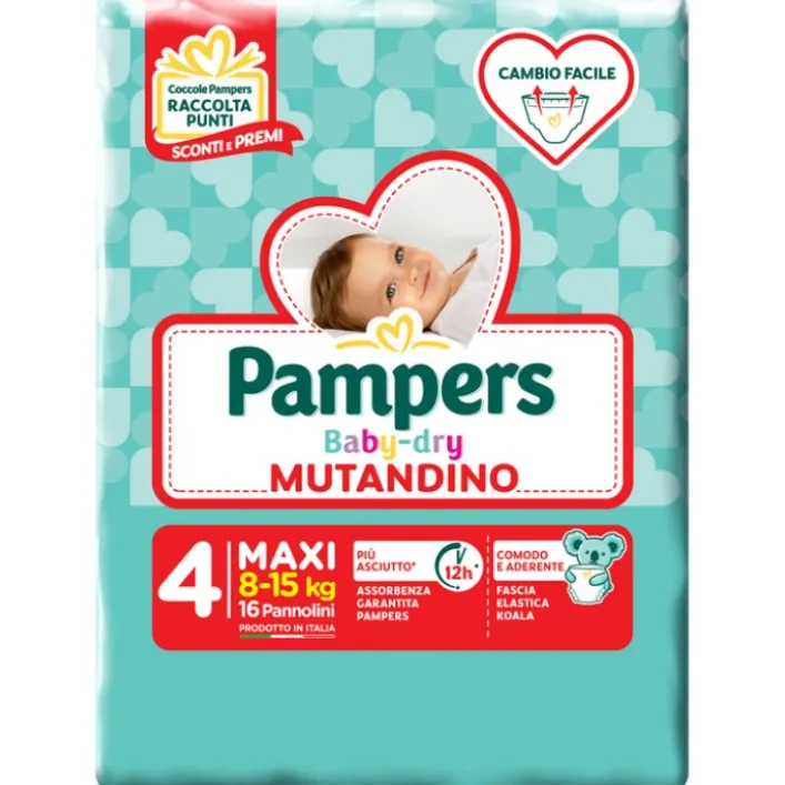 Pampers Baby Dry Mutandino Maxi Misura 4 16 pezzi