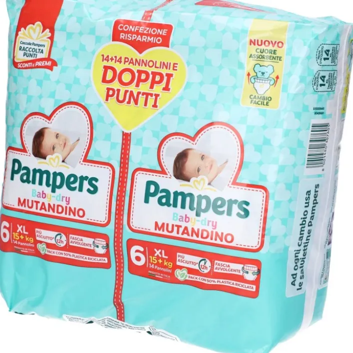 Pampers Baby Dry Pannolino Mutandina Xl Duo Downcount 28 pezzi