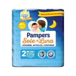 Pampers Sole e Luna Pannolini Taglia 2 Mini 3-6 Kg 21 pezzi