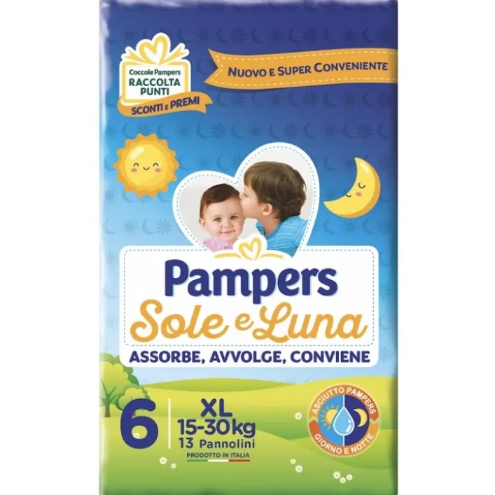 Pampers Sole & Luna Extralarge Misura 6 13 pezzi