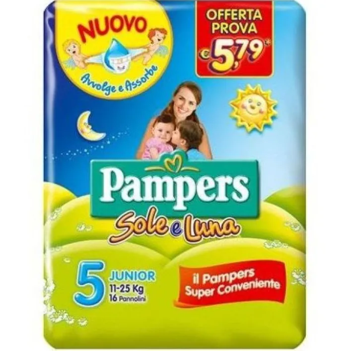 Pampers Sole & Luna 11 - 25 kg J 16 pezzi