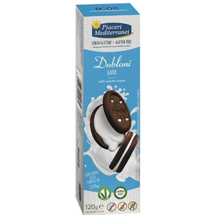 Piaceri Mediterranei Biscotti Dobloni Dark Senza Glutine 120 grammi