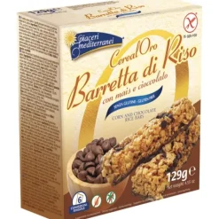 Piaceri Mediterranei CerealOro Barretta di Riso con Mais e Cioccolato Senza Glutine 6 x 21,5 grammi