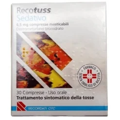 Recotuss Sedativo Destrometorfano Bromidrato Tosse 30 Compresse Masticabili