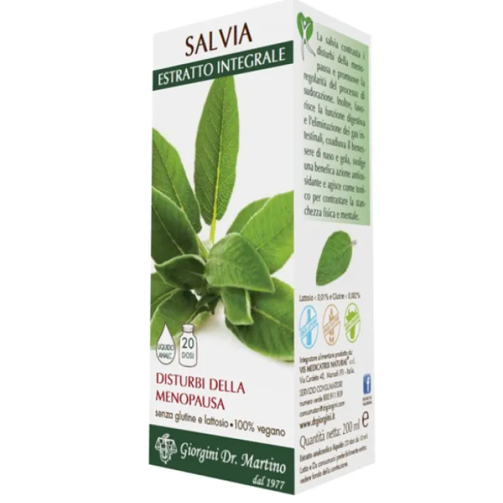Salvia Estratto Integrale 200 ml Dr. Giorgini - Integratore Naturale