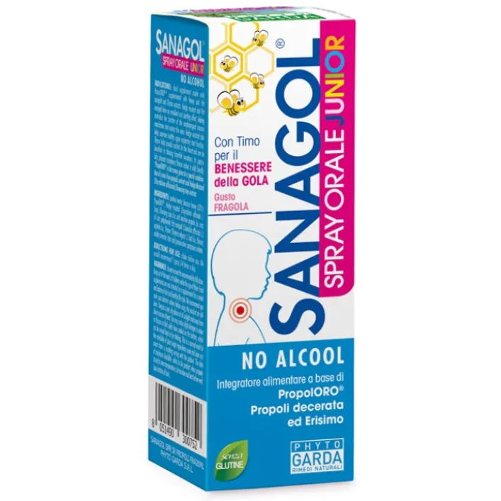 Sanagol Spray Orale Junior Gusto Fragola 20 ml - Integratore Gola