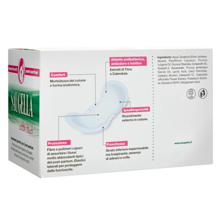 Saugella Cotton Touch Assorbente Post Parto 10 Pezzi