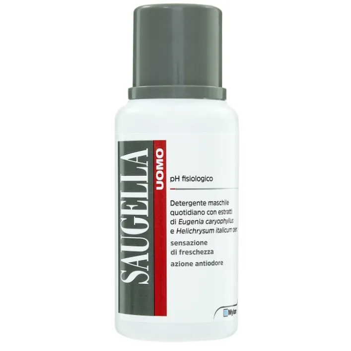 Saugella Uomo Detergente Intimo Quotidiano Maschile Antiodore per Parti Intime 200 ml