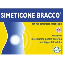 Simeticone Bracco 120 mg Elimina Gas Intestinali 24 Compresse Masticabili