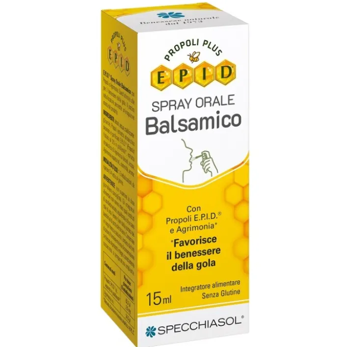 Specchiasol Epid Spray Orale con Erbe Balsamiche Integratore Mal di Gola 15 ml