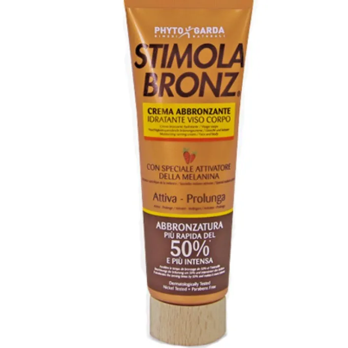 Stimola Bronz Crema Abbronzante Viso e Corpo con Aloe, Burro di Karite e Vitamina E 125 ml