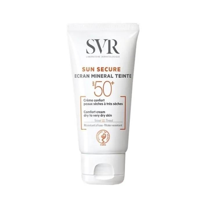 SVR Sun Secure Ecran Mineral Teint Solare Crema Viso SPF 50+ Pelle Secca 50 ml