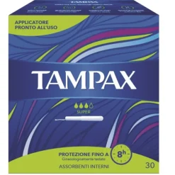 Tampax Super Blue Box Assorbente Interno Flusso Leggero Medio 30 pezzi
