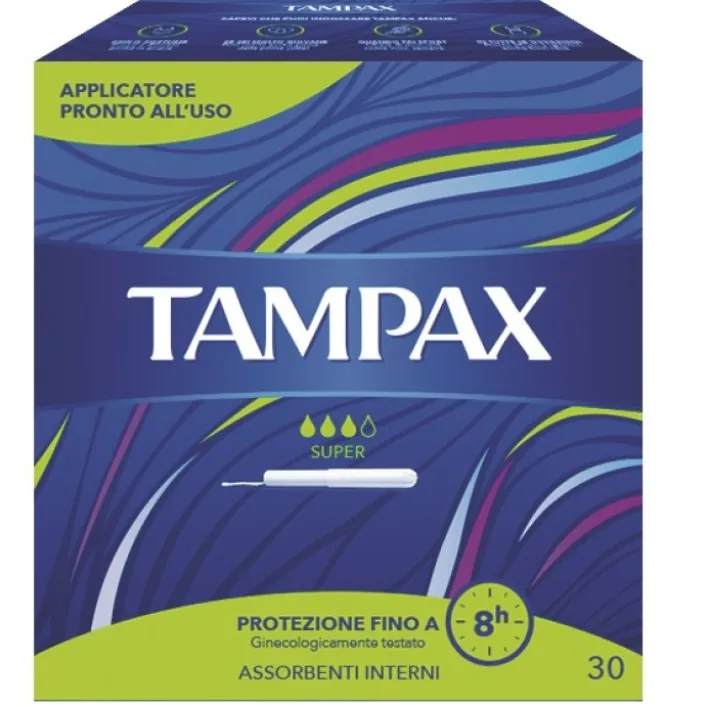 Tampax Super Blue Box Assorbente Interno Flusso Leggero Medio 30 pezzi