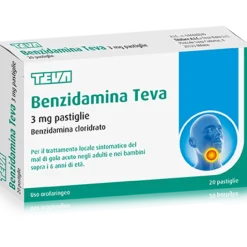 Teva Benzidamina 3 mg Mal di Gola 20 Pastiglie