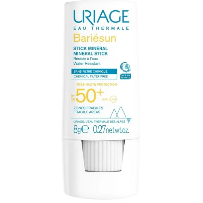 Uriage Bariesun Stick Solare Minerale SPF 50+ Protezione Viso Corpo e Zone Sensibili