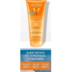 Vichy Ideal Soleil Gel Pelle Bagnata SPF 50+ 200ml + Omaggio Gel Doccia 75 ml