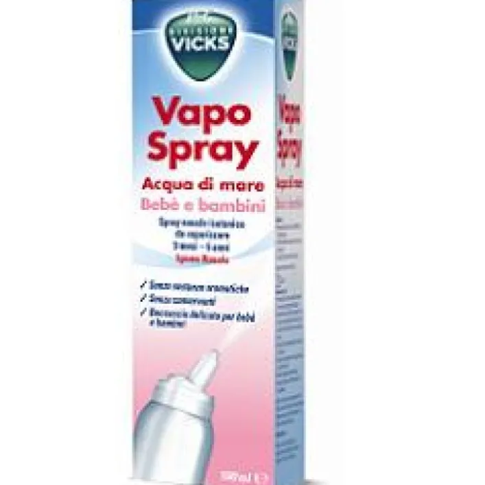 Vicks Vapo Spray Acqua di Mare Isotonico Bebè e Bambini per Igiene Nasale 100 ml