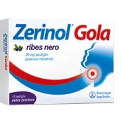 Zerinol Gola Ribes Nero 20 mg Ambroxolo Cloridrato 18 Pastiglie