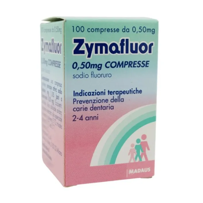 Zymafluor 0,50 mg Sodio Fluoruro Prevenzione Carie 100 Compresse